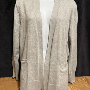 Time & Tru Light Grey Open Cardigan 
Size L 12-14
